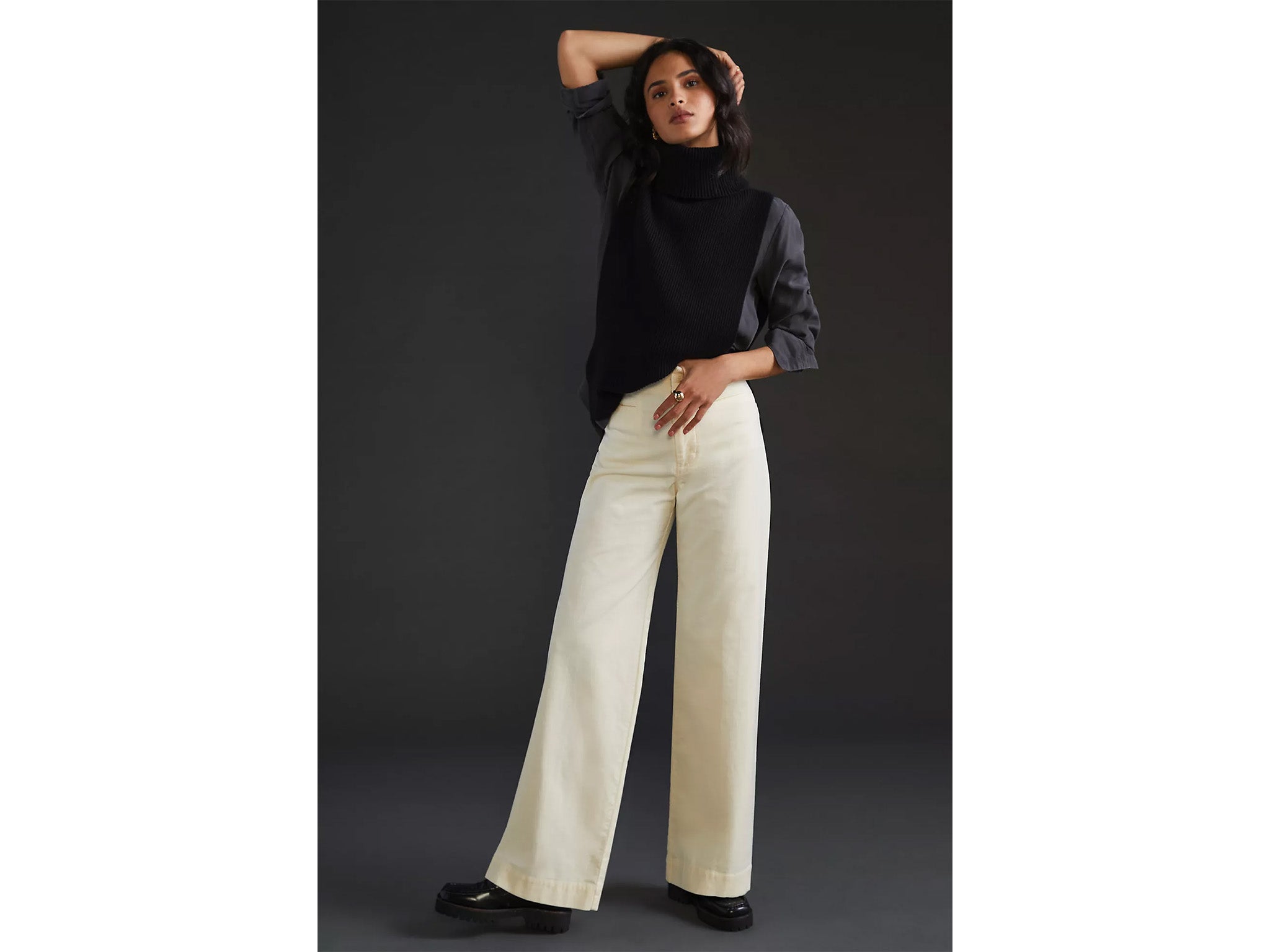 High waisted wide 2024 leg trousers uk